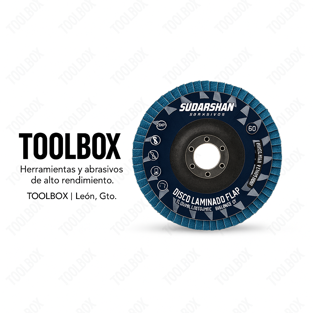 Disco Laminado Con Lija 4 1/2" Grano Z60, Alto Rendimiento Sudarshan