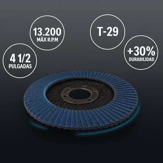 Disco Laminado Con Lija 4 1/2" Grano Z60,   Alto Rendimiento Sudarshan